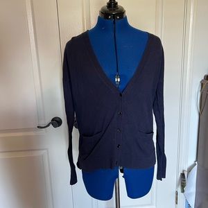 NAVY BLUE CARDIGAN ✨ Gap Navy Blue Light V-Neck Cardigan Size Extra Small (XS)